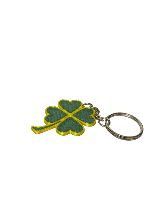 Four-leaf clover keychain on a white background